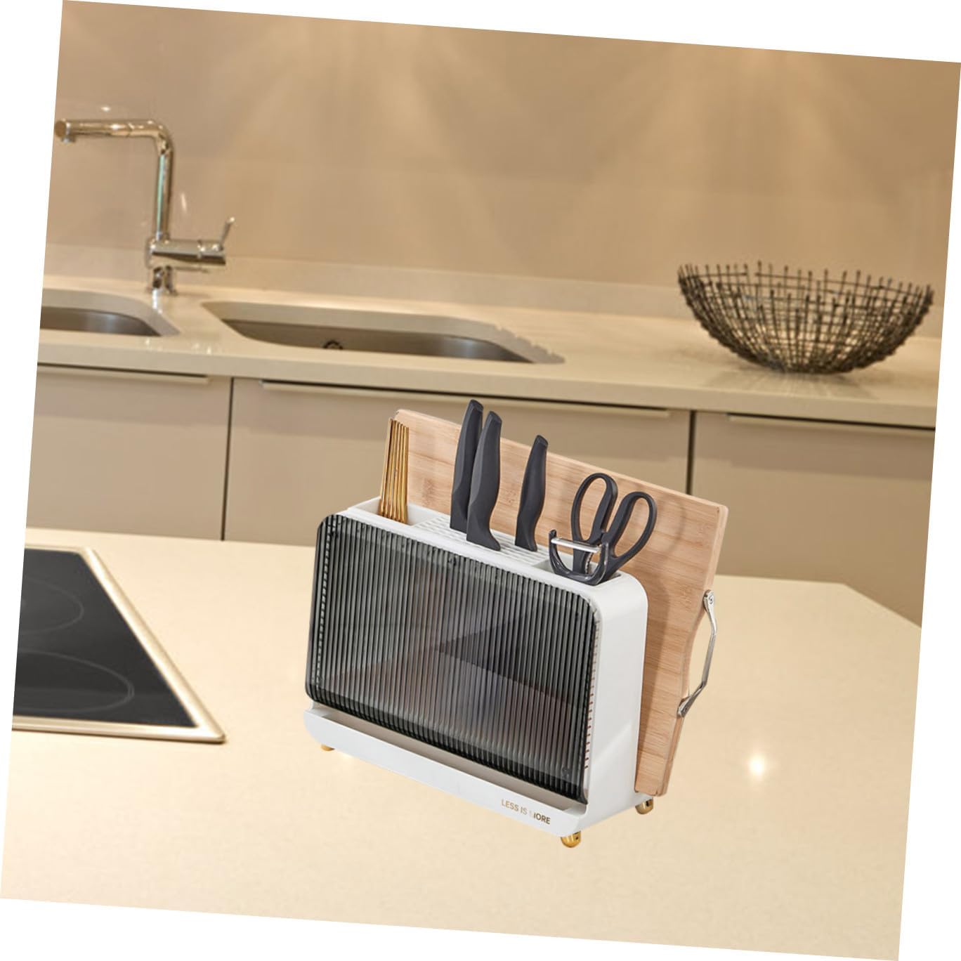 Kitchen Cabinet Cutter Holder Chopping Board Organizer Multifunctional Utensil Holder for Kitchen Countertop Space-saving Design Elegant for Daily Use and Easy Cleaning