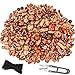 Produktbild TecUnite 500 Stücke Gedruckt Holzperlen Verschiedene Formen Loose Spacer Beads mit Schere und Perlen Schnur für Schmuck DIY Handwerk Zubehör