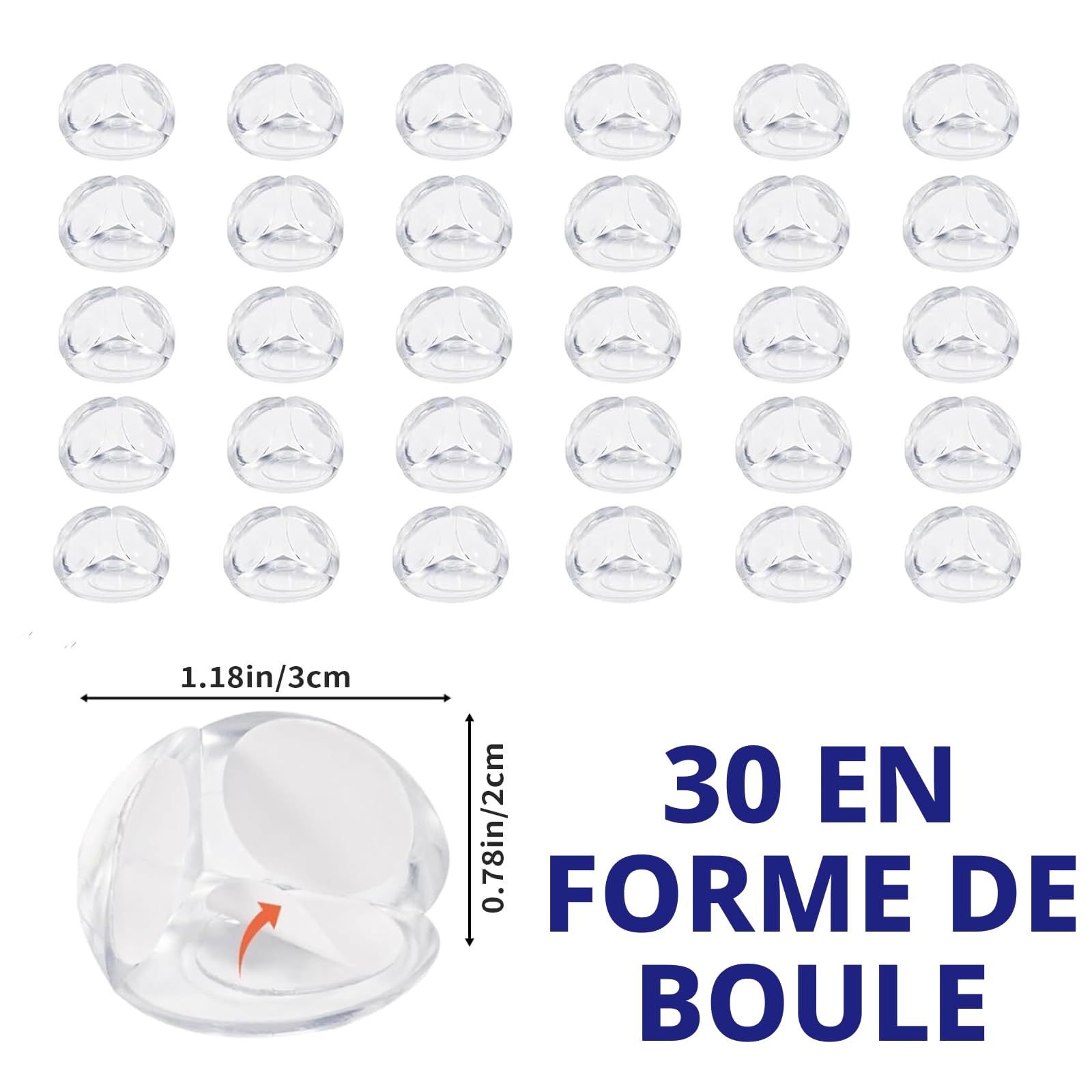 30PCS Coin de Table Protection Bebe, Protection Coin de Table bébé Protege Coin de Table Bebe Protection Angle Bebe Protection Meuble Bébé pour Berceau, Cheminée, Escaliers