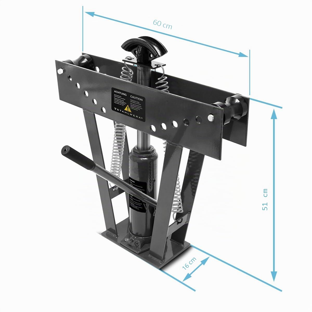 STAHLWERK Machine à cintrer des tuyaux jusqu'à 90° avec une force de presse hydraulique de 12 t | Cintreuse de tuyaux | Machine à cintrer | Appareil à cintrer avec 6 matrices pour le cintrage de