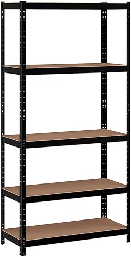 ERGOMASTER Estantes de almacenamiento de garaje de 5 niveles, estantería de garaje de 1925 libras, estantería resistente, ajustable, sin pernos,