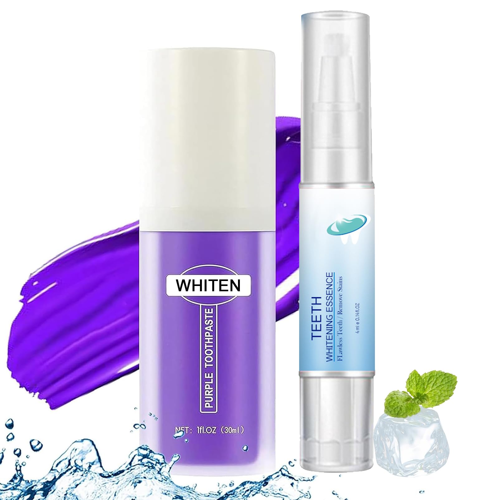 Teeth Whitening Kit丨Teeth Whitening Pen & Purple Toothpaste for Teeth Whitening丨Teeth Whitening Gel Effective Whitening Tartar Stain Remover丨Purple Corrector Toothpaste Brighten Your Smile
