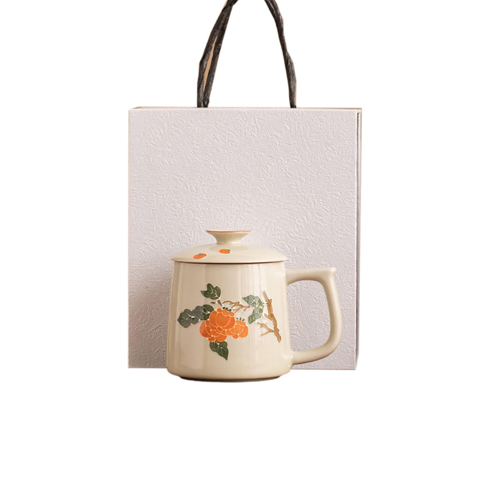 319 ml/297.7 g ręcznie malowane rzeźbione ceramiczne kubki