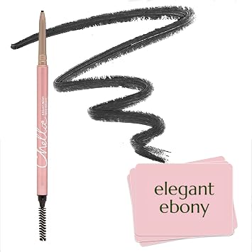 Chella Eyebrow Pencil Easy-to-Use Brow Definer for Shaping, Filling & Blending Long-Wear Ebony Eyebrow Pencils for Women with Precise Tip Ebony