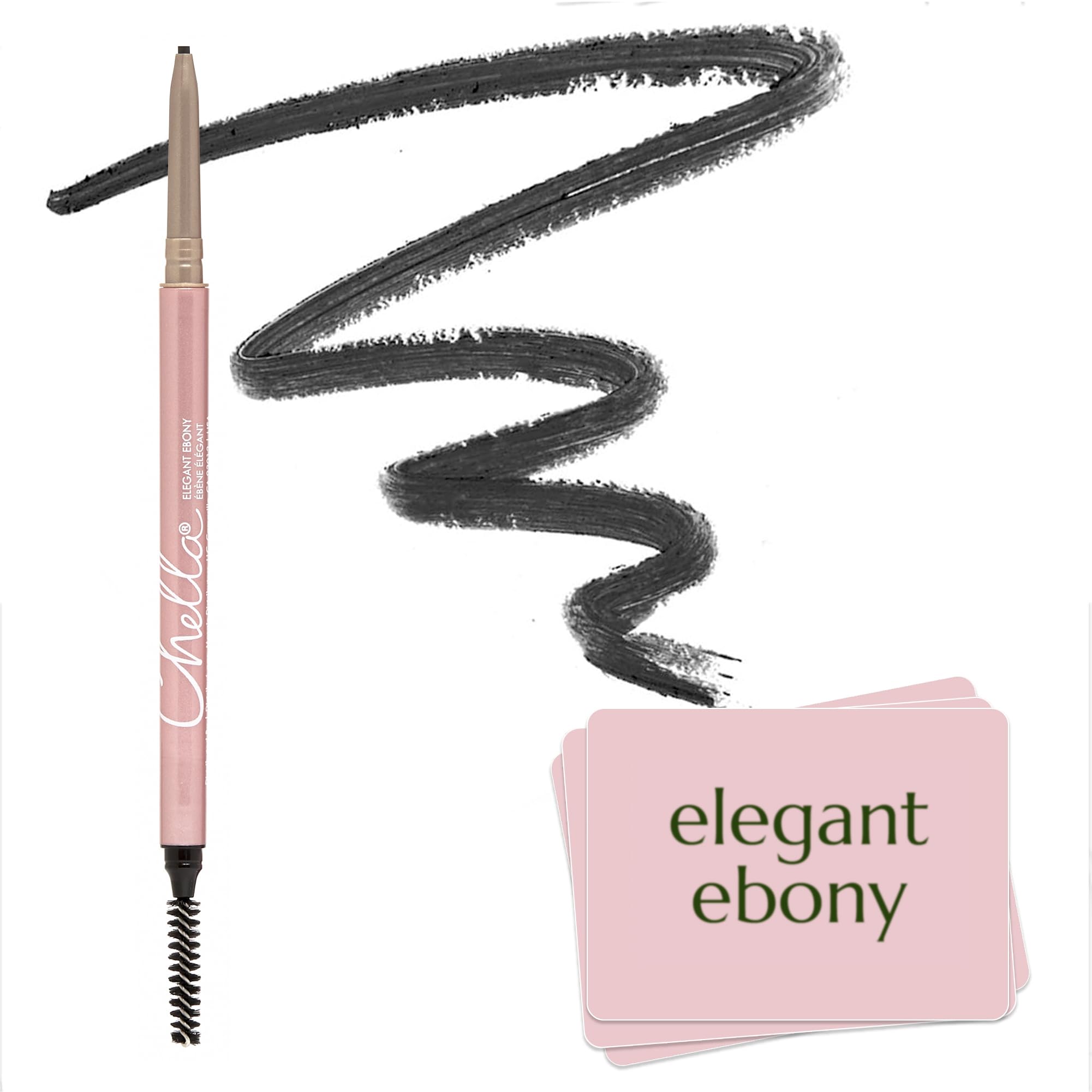 Chella - Matita Per Sopracciglia, Ebano Elegant Ebony - Vegana, Senza Glutine, Cruelty Free, Senza Parabeni - Lunga Durata, Consistenza Morbida-image