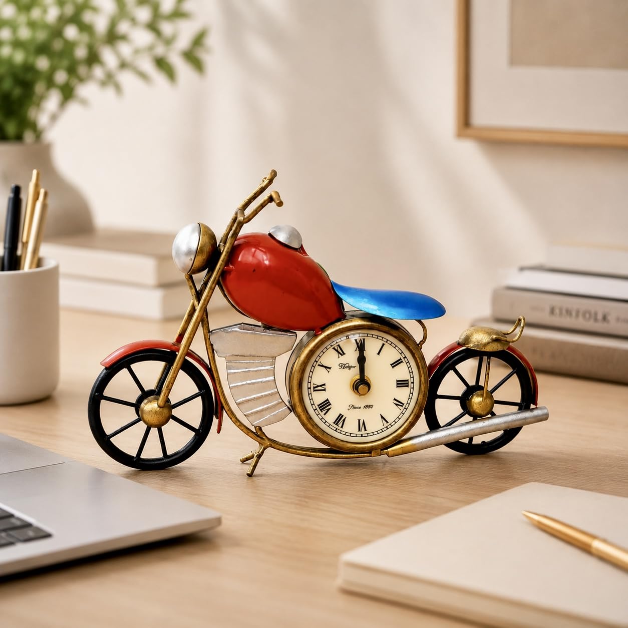Handcrafted Motorcycle Metal Clock - Vintage Decor -5 Handcrafted Motorcycle Metal Clock - Vintage Decor -5