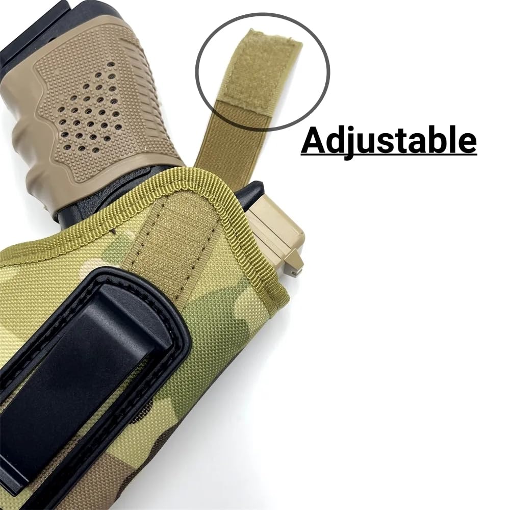 Peminkoo Fondina Tattica Universale per Pistola Fondine per Trasporto Nascosto Clip in Metallo per Cintura Fondina IWB OWB Borsa per Pistola Airsoft per G1OCK 17 19 22 23 32 33 Ruger