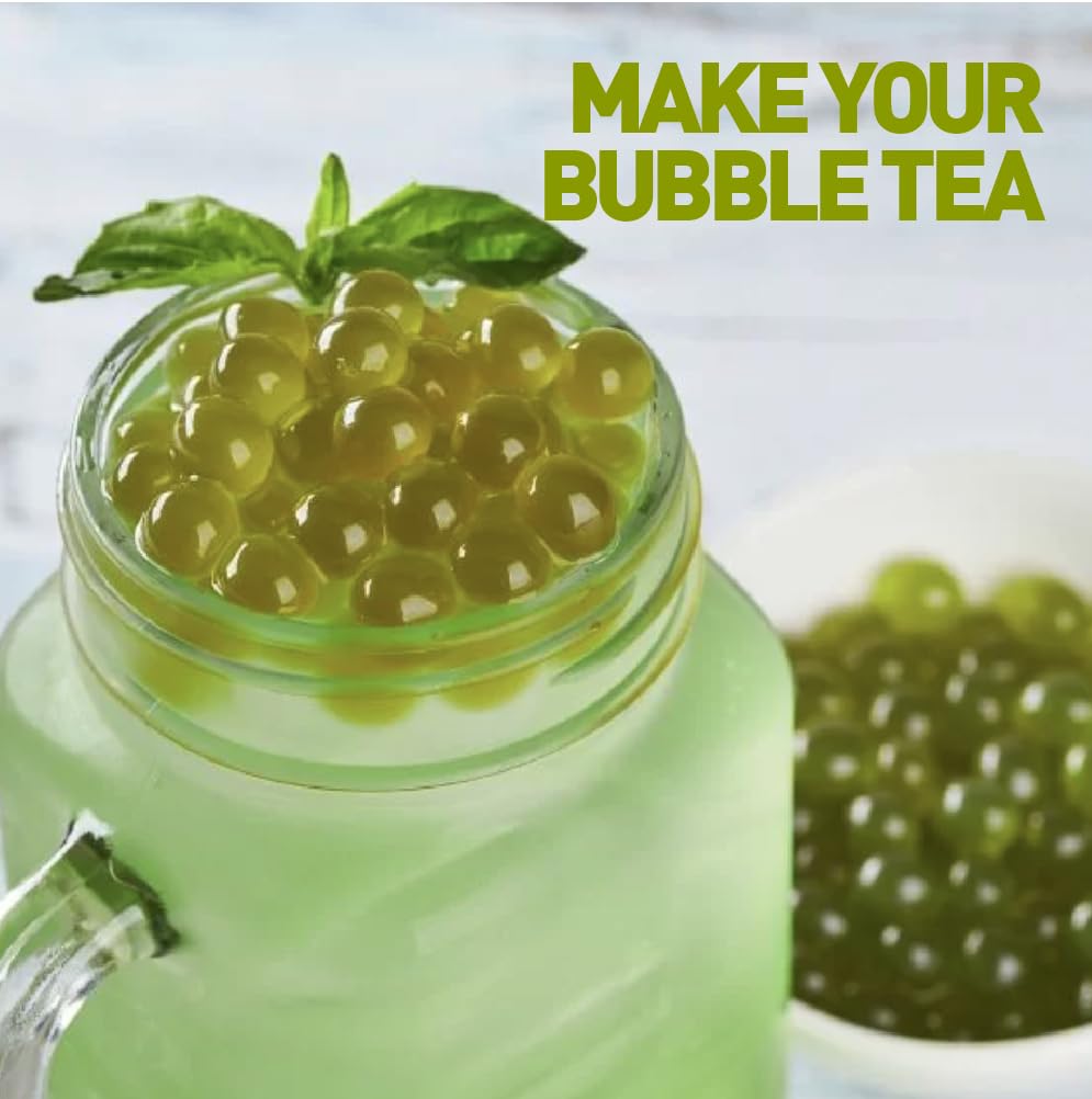 FRANKLY Popping Boba - Perle alla frutta Per Bubble Tea, Yogurt, Torte e Dolci (Mela Verde, 450 Grammi)