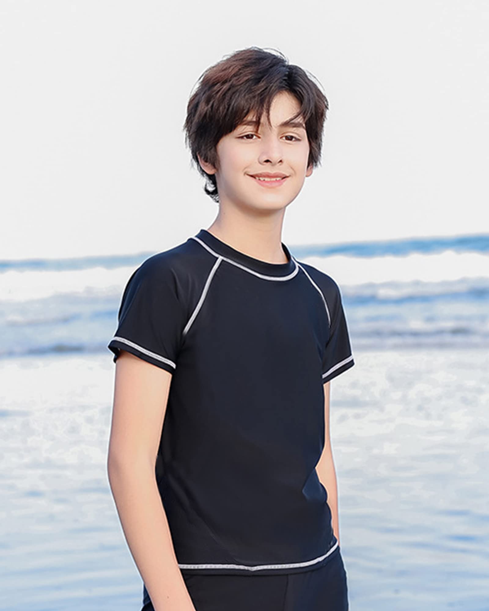 UV Shirt Kinder 6-12 Jahre - Badeshirt uv Jungen Schwimmshirt Kinder UV-Schutz UPF 50+ Kurzarm