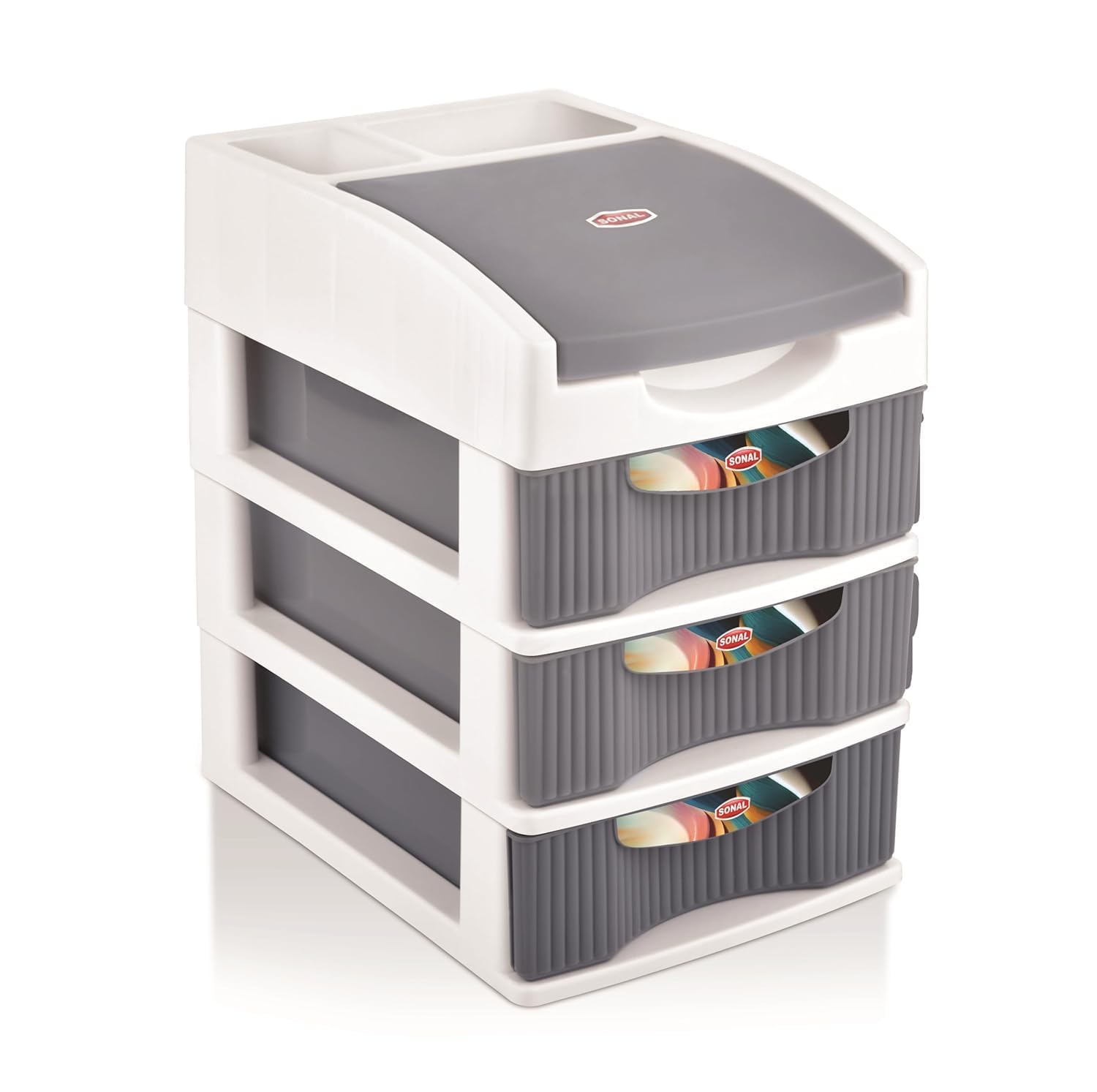 Plastic Storage Drawer Unit with Lid, Multipurpose Organizer Basket for Clothes, Toys, Laundry & Household Essentials, 3 Layer Woven Storage Cabinet for Bedroom Bathroom Home Organization-image-12