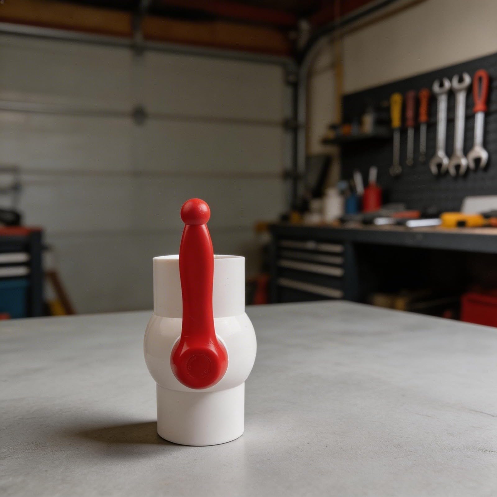 Valvola a sfera in PVC con impugnatura a T rossa, raccordo saldato piatto ispessito per tubi dell'acqua, applicazioni idrauliche per acquari e domestici, 2,5/3/4 pollici (110pvc-10,2 cm)