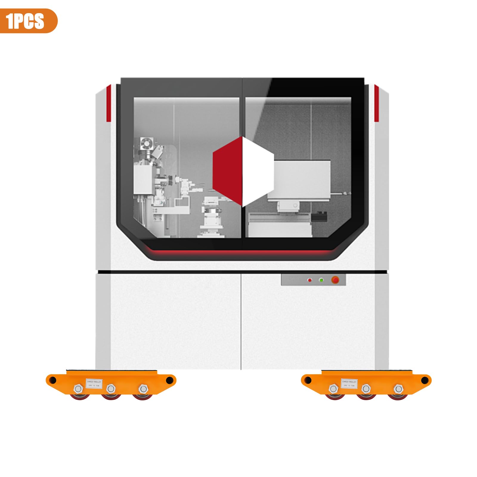 Rolki transportowe 15 t, rolki pancerne, rolki przemysłowe z gumowymi kółkami, rolki pancerne, rolki transportowe do mebli i dużych obciążeń (38,5 x 27,5 x 9 cm)