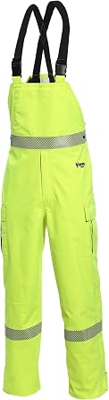 Yellow PVC Rain Bib - Mens One Size Fits All FR Cotton Blend Bib Overalls