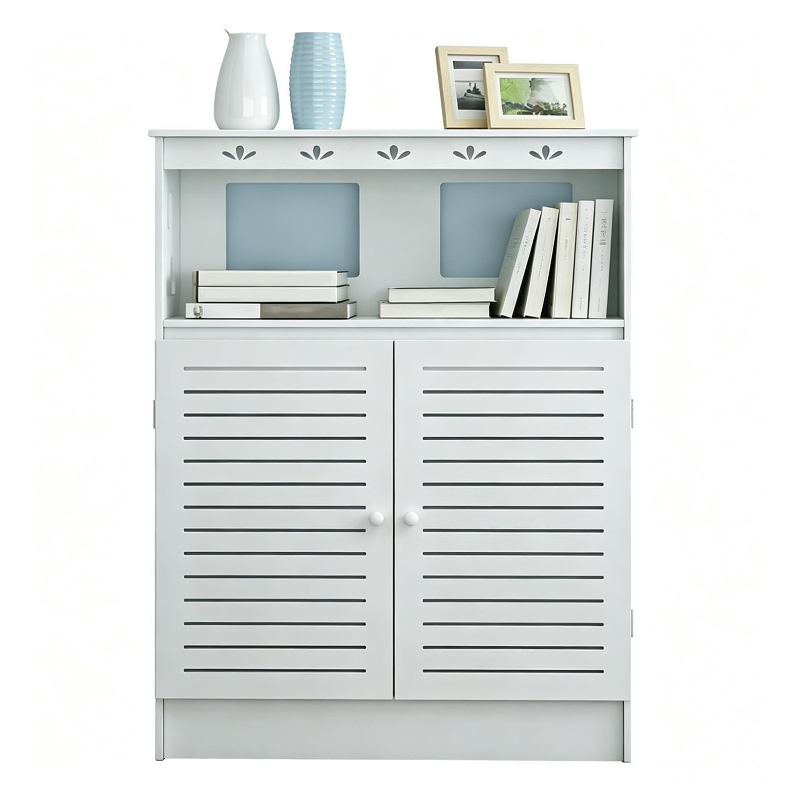 Cubreradiador Blancos con Ranuras Horizontales Decoración Superior Tallada