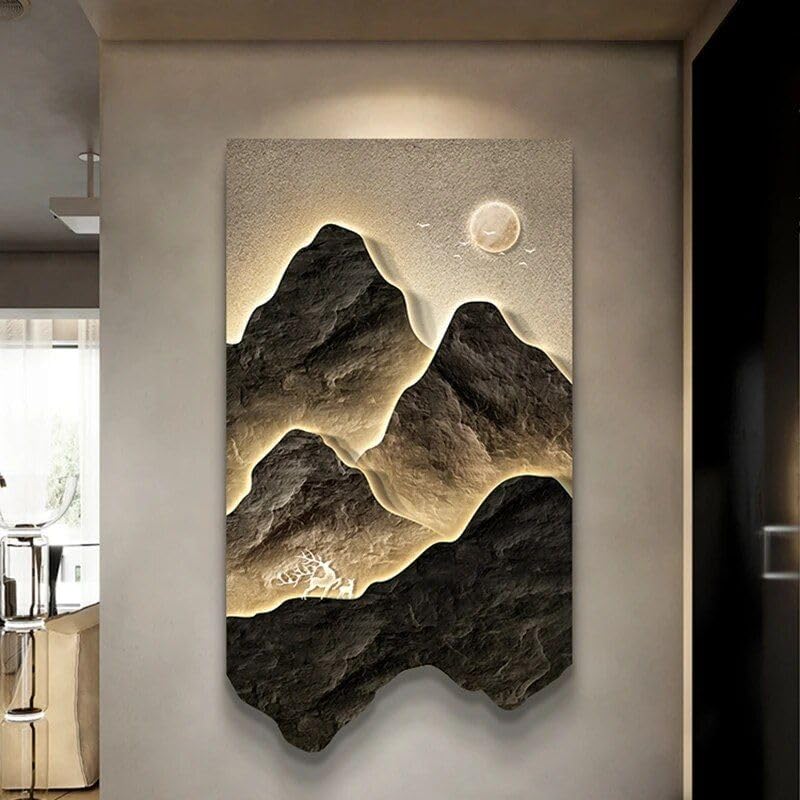 Illuminate Your Space with Modern Landscape Luminous led Wall Hanging lamp 47.24x26.37 in
