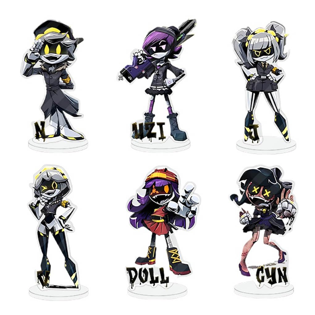 JUSONGKWCP 6 MurdersDrons Acryl Stand Cartoon Figure Desktop Decor MurdersDrons Action Figures Acrylic Stand, 10CM