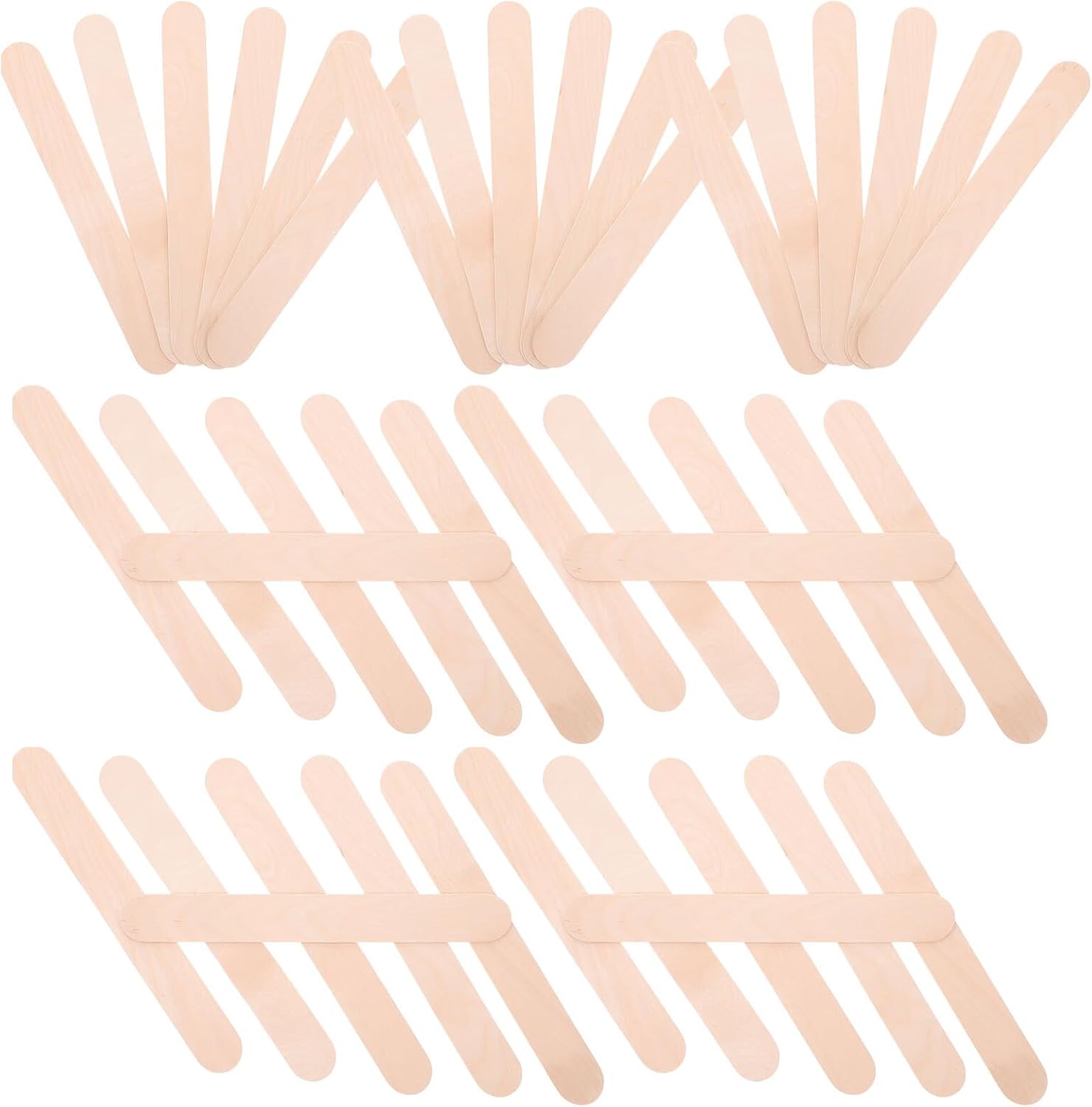 TEHAUX 100pcs Jumbo Wooden Craft Sticks for DIY Painting and Sculpting, Natural Wood Material, 200x25x1.6mm, Classroom Craft Supplies and Arts Projects