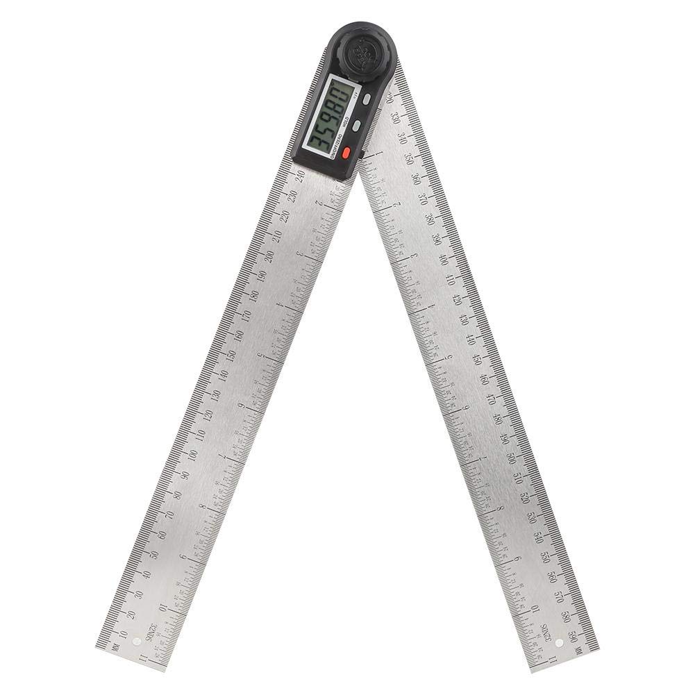 Righello Angolare con Display Digitale, Misuratore Angolare Elettronico 2 in 1 con Manopola di Bloccaggio 0-360°, Righello per Falegnameria, Misuratore Goniometro Multifunzione (300mm)