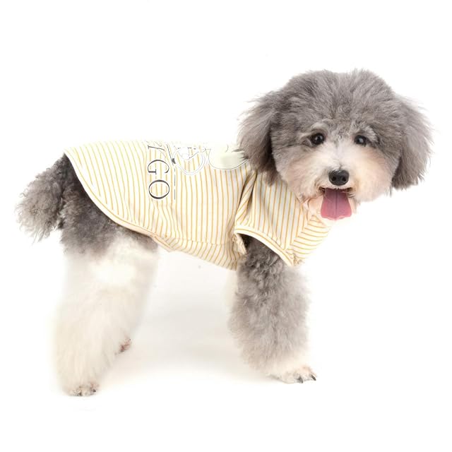 Foto 6 de 8 de Zunea Camisetas de perro para perros pequeños Chica Chico Chaleco a rayas Verano Tank Top Ropa Cachorro Gatos…