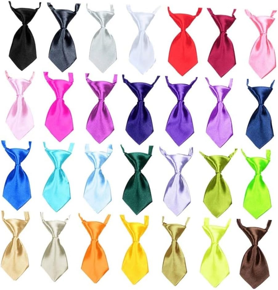 30pcs Pet Tie Collar Dog Bowties Stylish Neck Straps for Dogs and Cats for Dress up Events