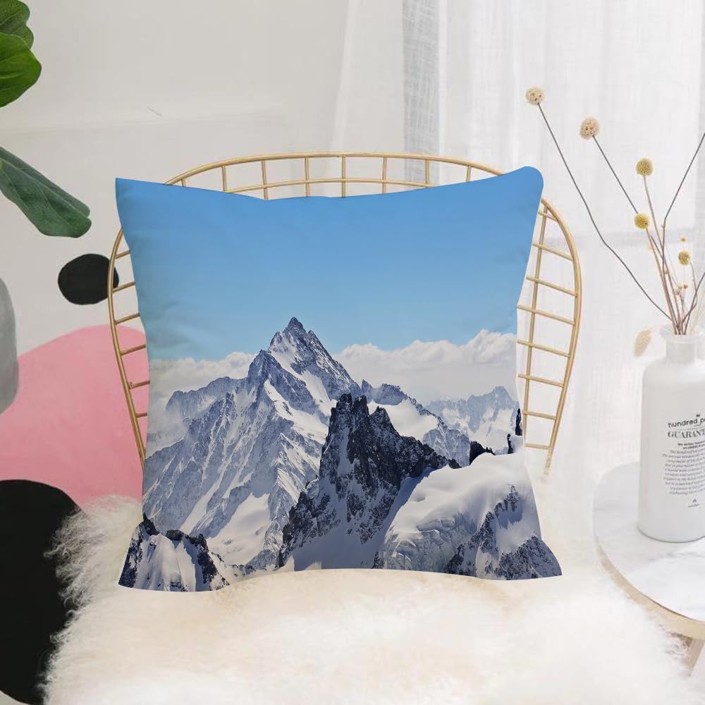 HYMSXW Cushion Cover,Throw Pillow Case Home Decorative for Living Room Bedroom Sofa Chair 20X20 Inch,Winter landscape in the Matterhorn,Pillowcase 50X50cm