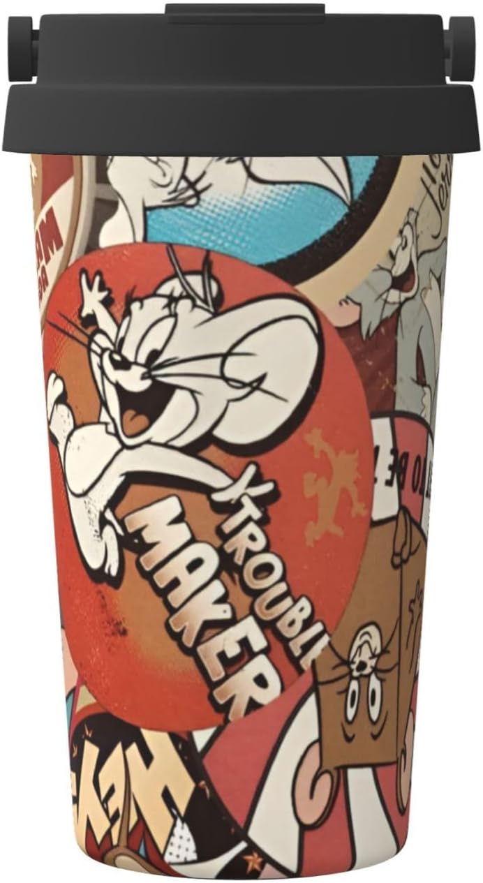 タンブラー・マグカップ｜水筒・マグボトル｜調理器具・キッチン用品｜商品情報｜アイリスオーヤマ 猫とジェリー 500ml コーヒーカップ マグカップ タンブラー ステンレス ホット 水筒 ホットカップ 保温保冷 蓋付き 持ち運び