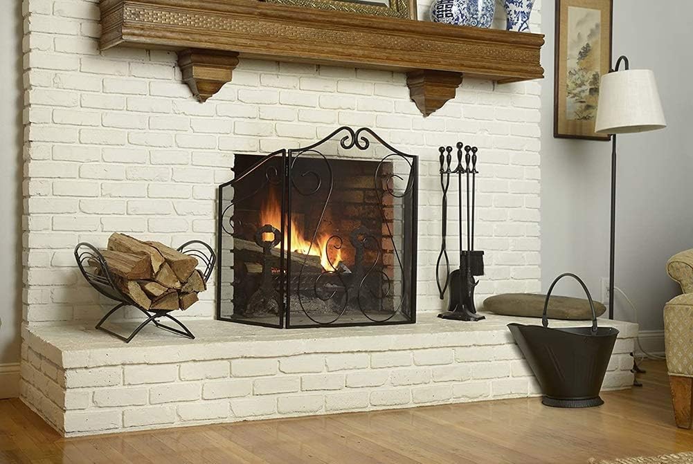 5 PCS Fireplace Tools Set with Handles Modern Fire Place Accessories Tools Holder for Outdoor Indoor Chimney Hearth Stove Firepit