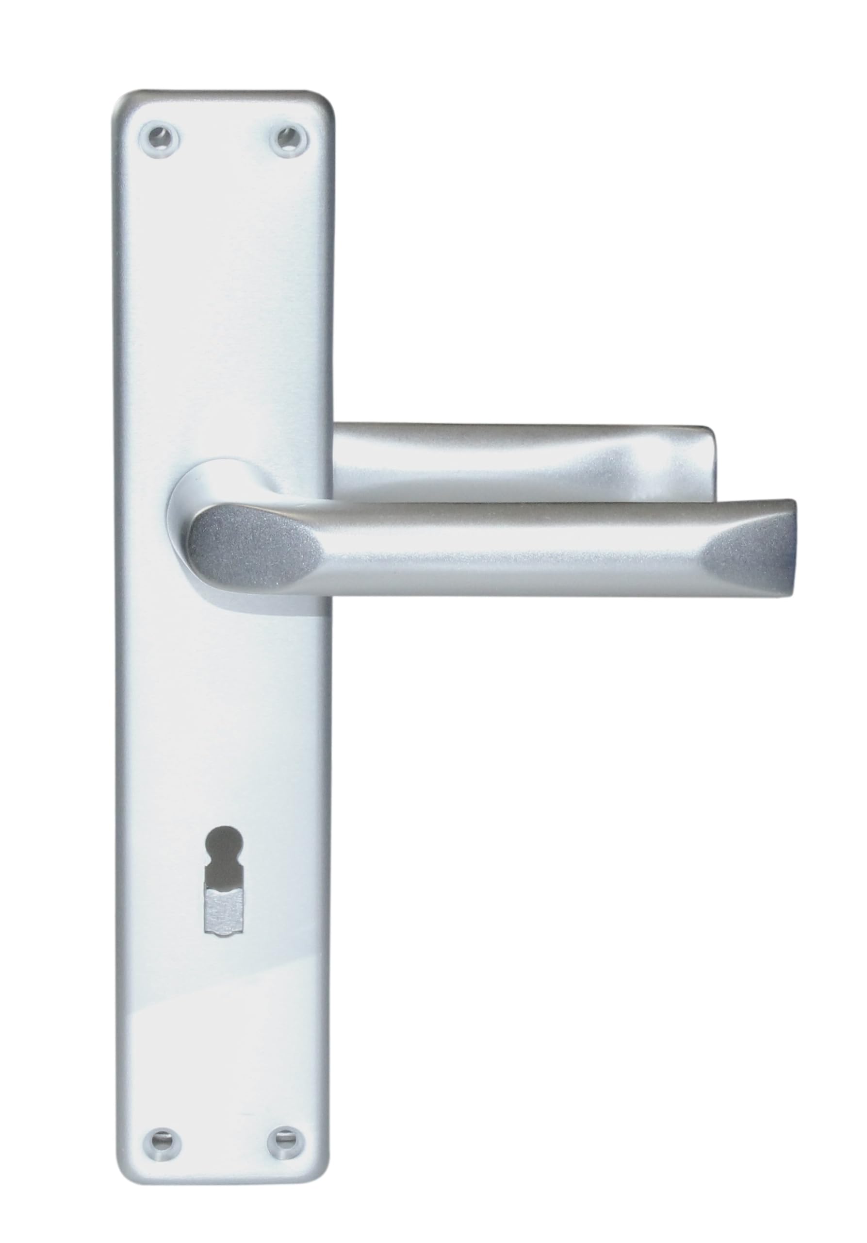 SN-TEC BKS Zimmertür/Wohnungstür/Badezimmer Komplett Set, inclusive Aluminium Schild Beschlag (BB Buntbartschlüssel, DIN LINKS, Renovierungsschild 240mm x 47mm)