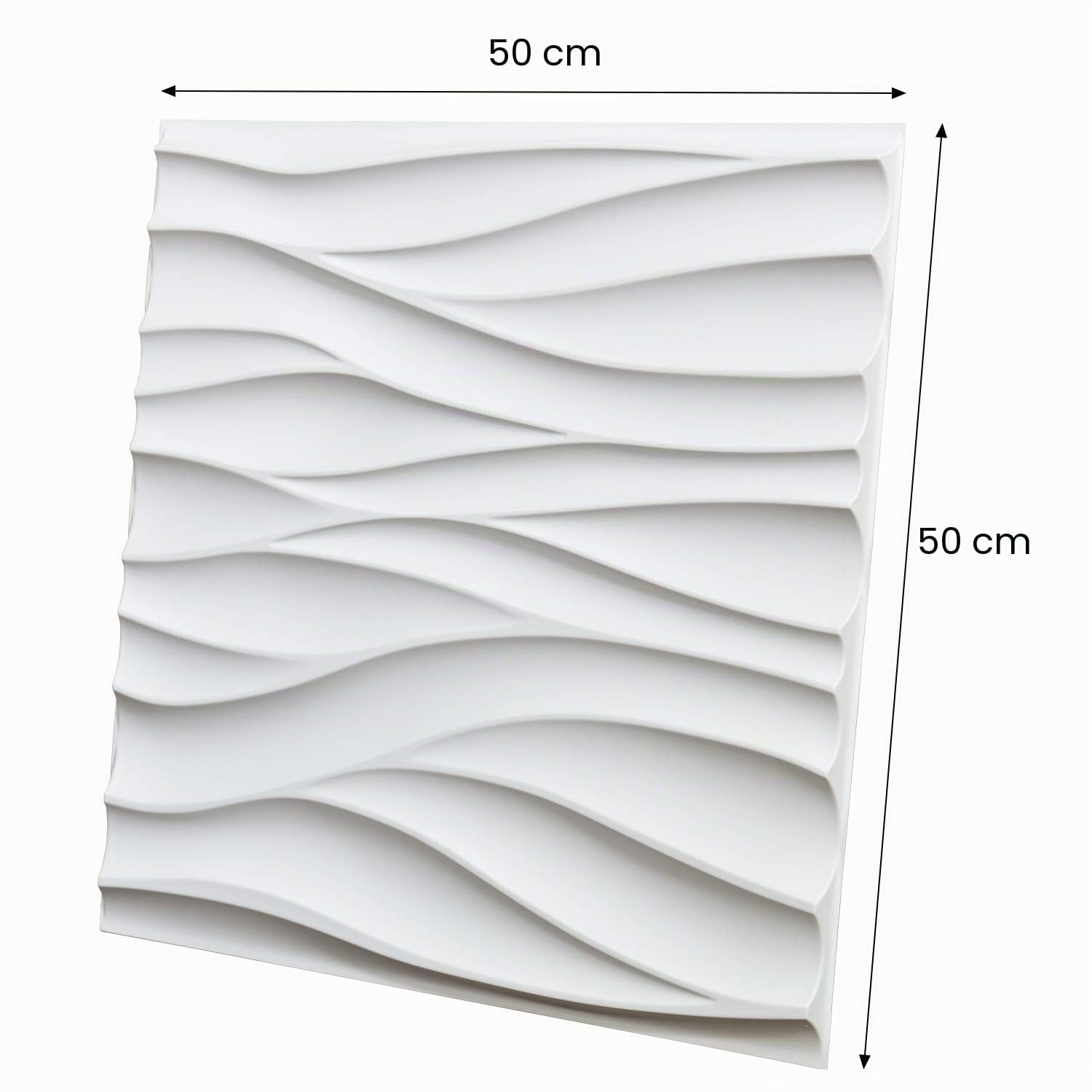 Art3d 3D pannello murale ondulato in PVC con copertura bianca opaca 2,97 metri quadrati, per la decorazione interna della parete in soggiorno, camera da letto, lobby, ufficio, centro commerciale