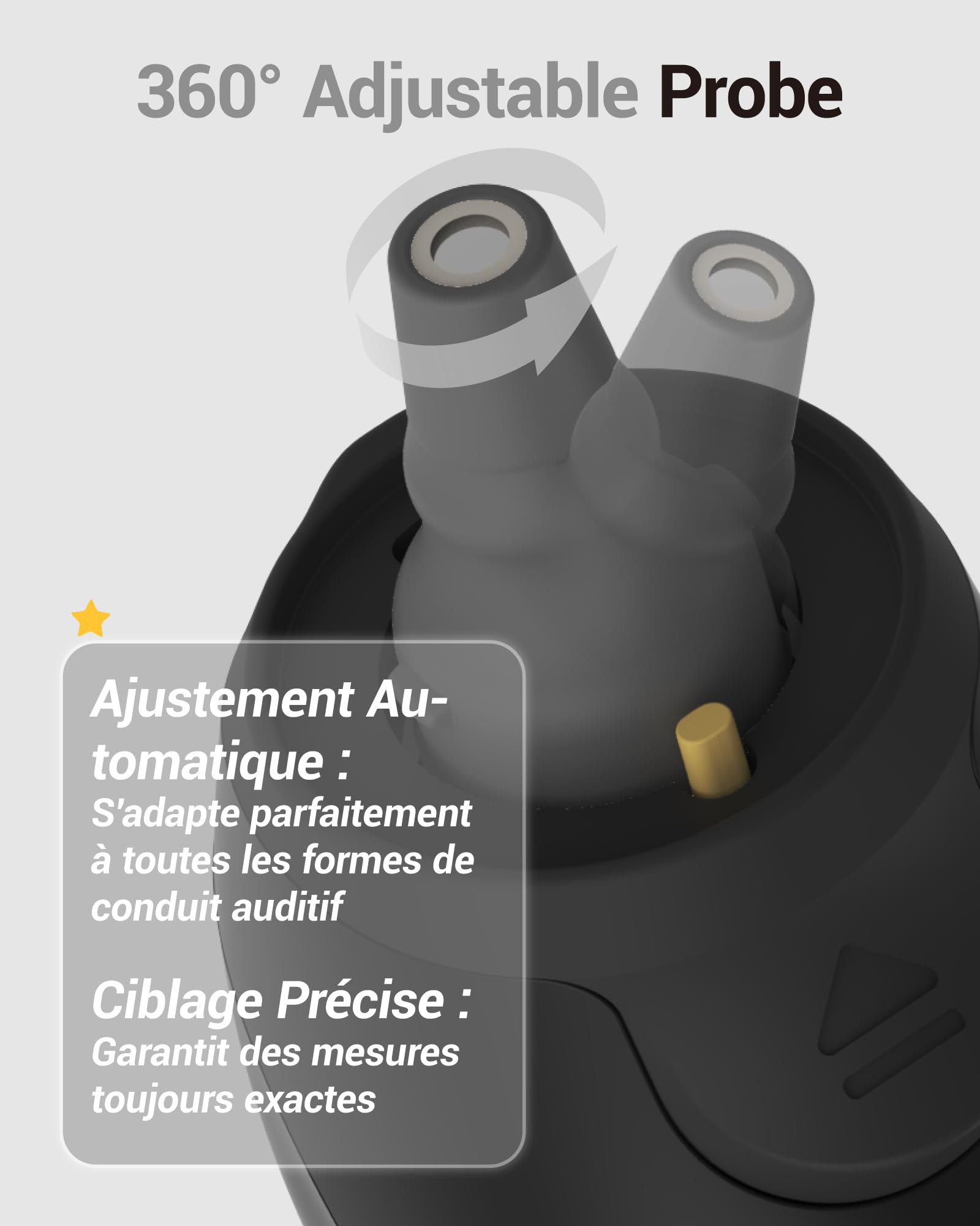 Thermomètre Auriculaire Haute Précision - Mesure en 1 Seconde - Guidage Intelligent par Tranche d'Âge - Mode Silencieux - Thermomètre Numérique pour Enfants et Adultes - 20 Embouts Jetables Inclus