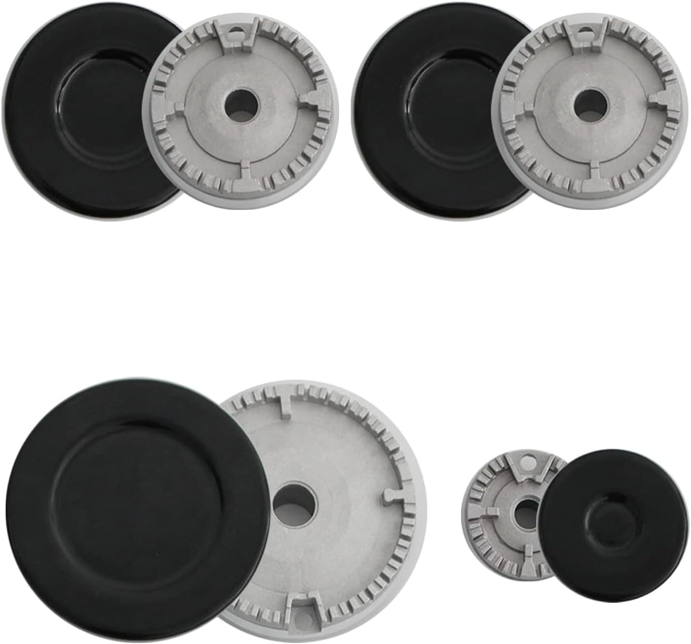 MRTURK REVHQ Cooker Hat Set Oven Gas Hob Burner Crown Flame Cap Cover for Kitchen Fit to Most Stove Handles Lid Kit Quality Metal Stove knob 8 PCS