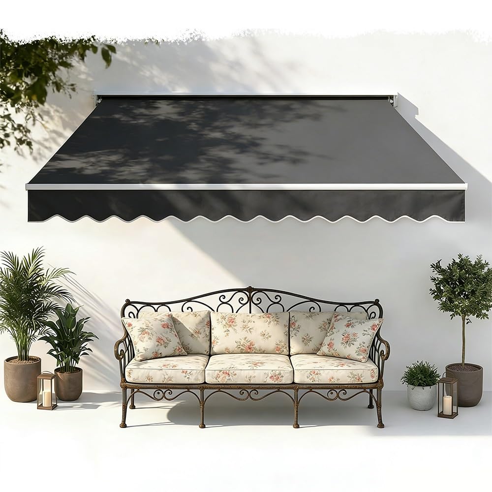 Toile pour abri solaire de terrasse déchirée ? Remplacez-la par cette toile polyester gris foncé