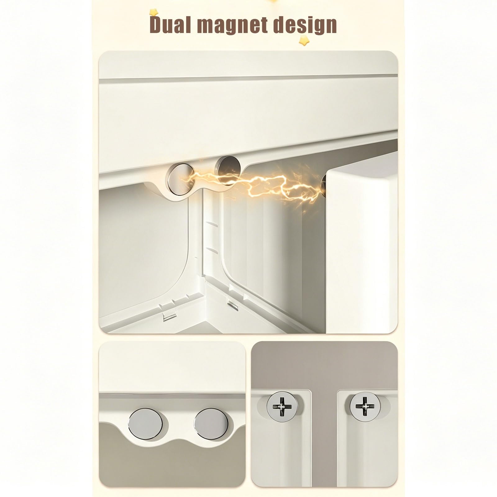 Scatole portaoggetti con coperchio, Armadio pieghevole ruote, senza montaggio, Cassetta in plastica for vestiti, giocattoli, camera da letto e cucina(Three)