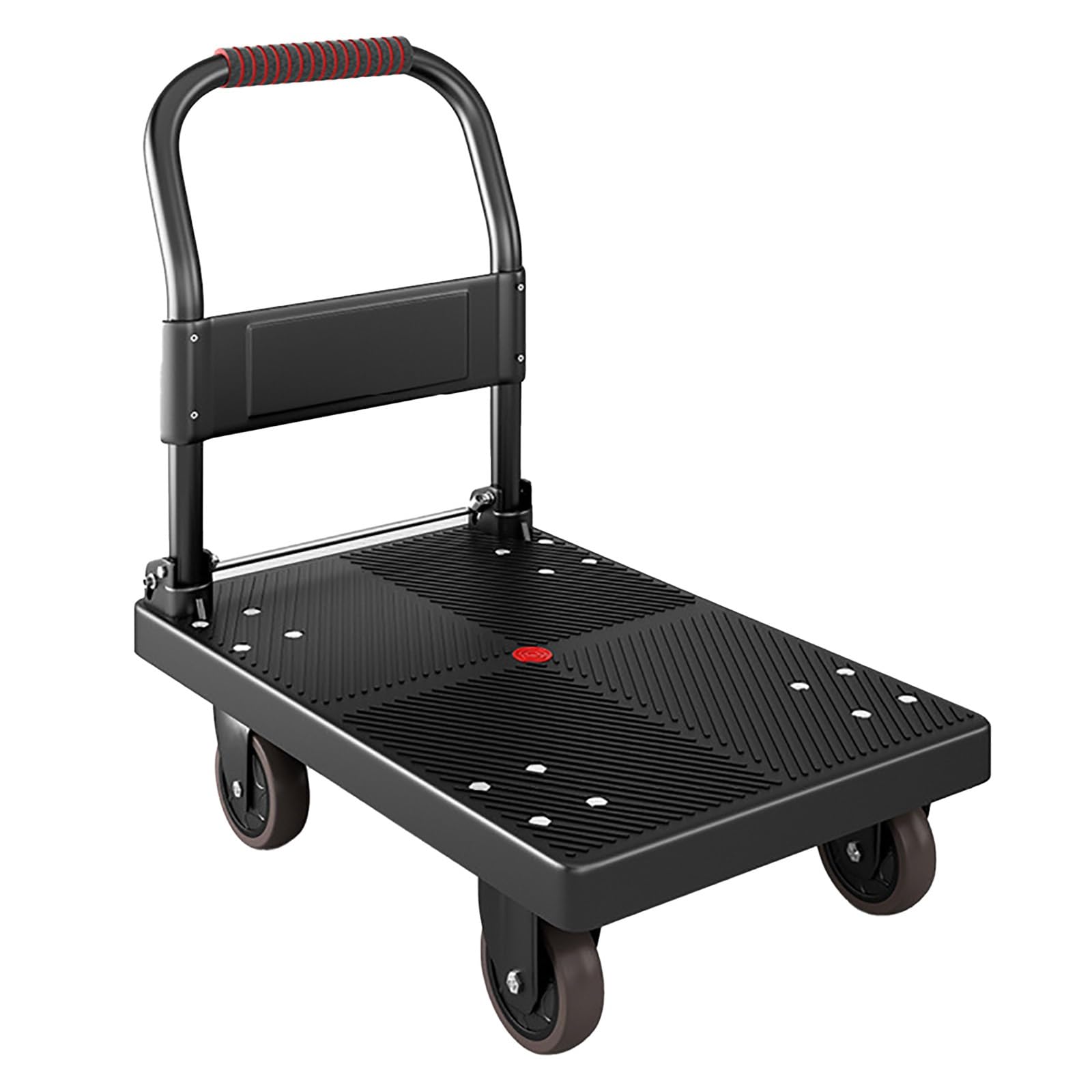 LKLNKVL Handcart, With 4 TPR Wheels, Load Capacity 300kg/660lbs, Suitable for Schools, Factories, Warehouses(Large)