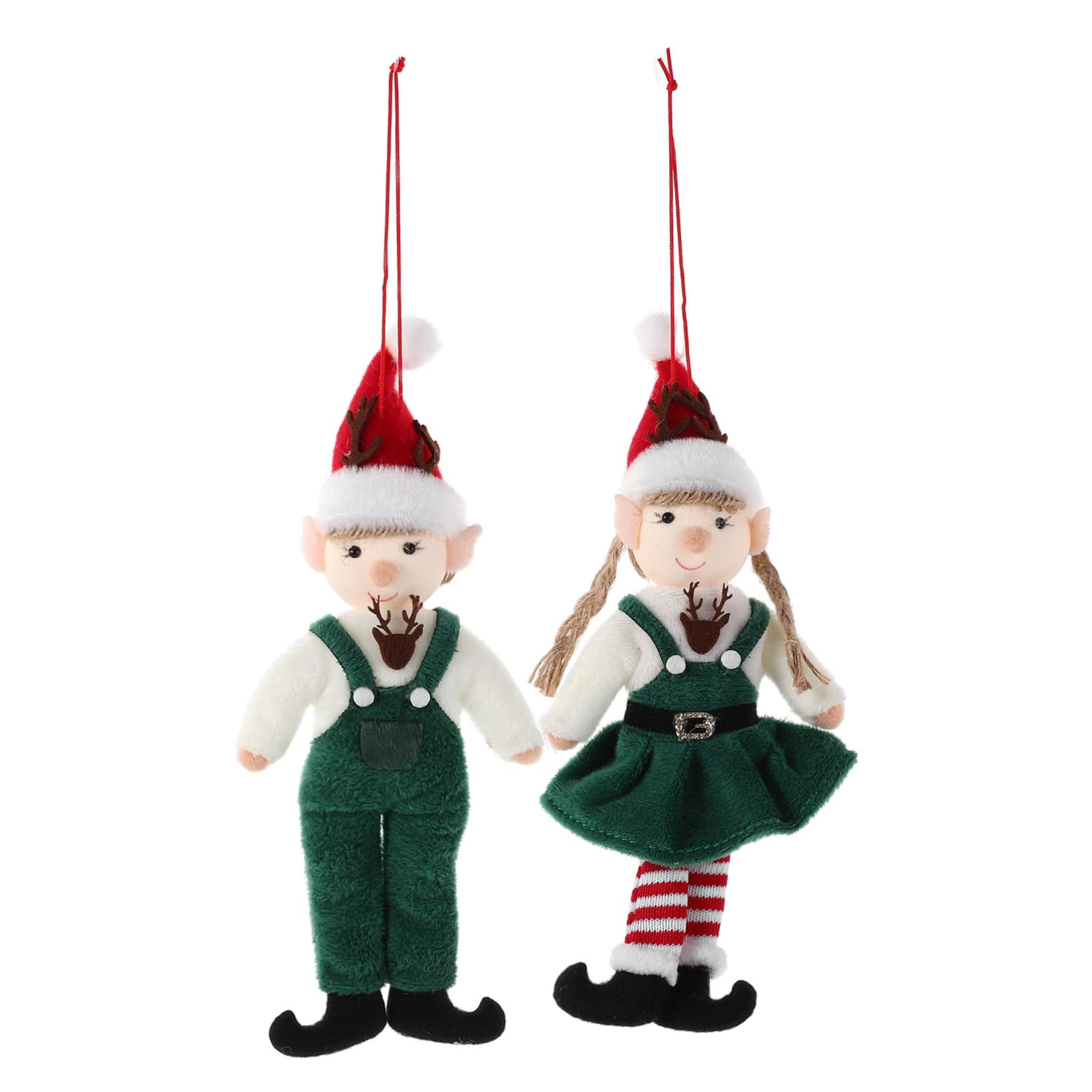 PRETYZOOM 10 Piezas Decoración de ángel Adornos Colgantes para arbol de Navidad Duende navideño Decoraciones Colgantes de de Peluche paño Verde