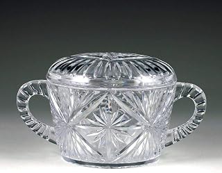 Crystal Cut Plastic 8oz Sugar Bowl with Lid