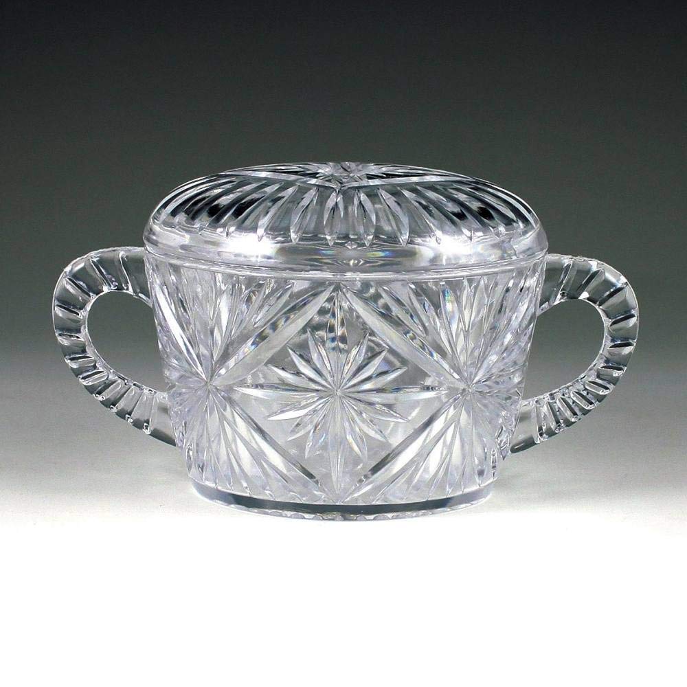 Crystal Cut Plastic 8oz Sugar Bowl with Lid
