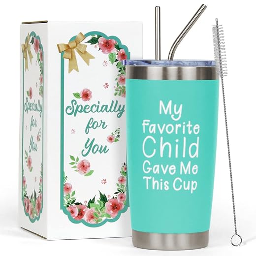 CHEERHOUR Mothers Day Gifts from Daughter,Son -My Favorite Child Gave me This Cup - Gift idea for Mom,Mother in Law, Wife - Best Mothers Day Presents