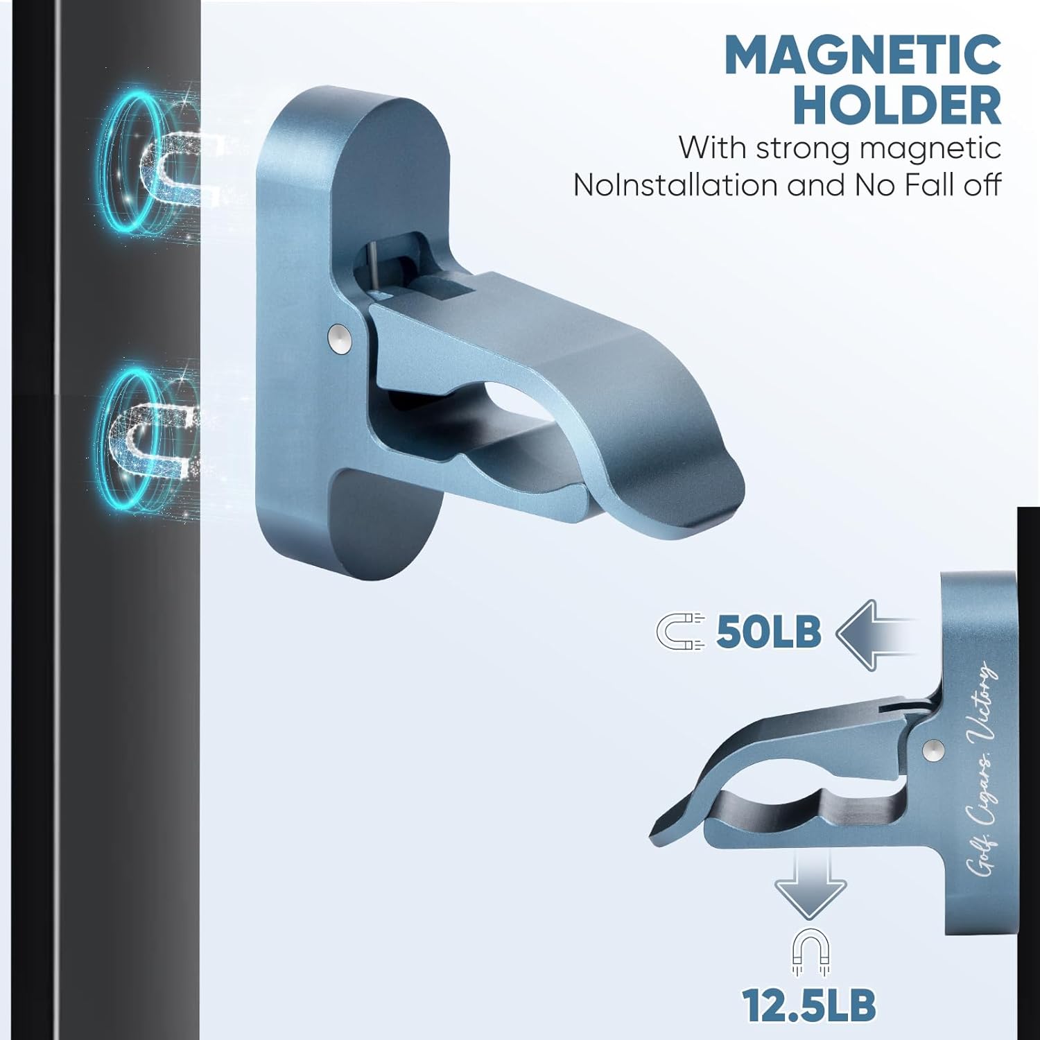 Magnetic Golf Holder Clip for Golf Cart Aluminum Alloy Stand Clip - Universal Golf Cart Hold 30-60 Rings Magnetic Clip Golf Gifts for Golfers Golf Accessories