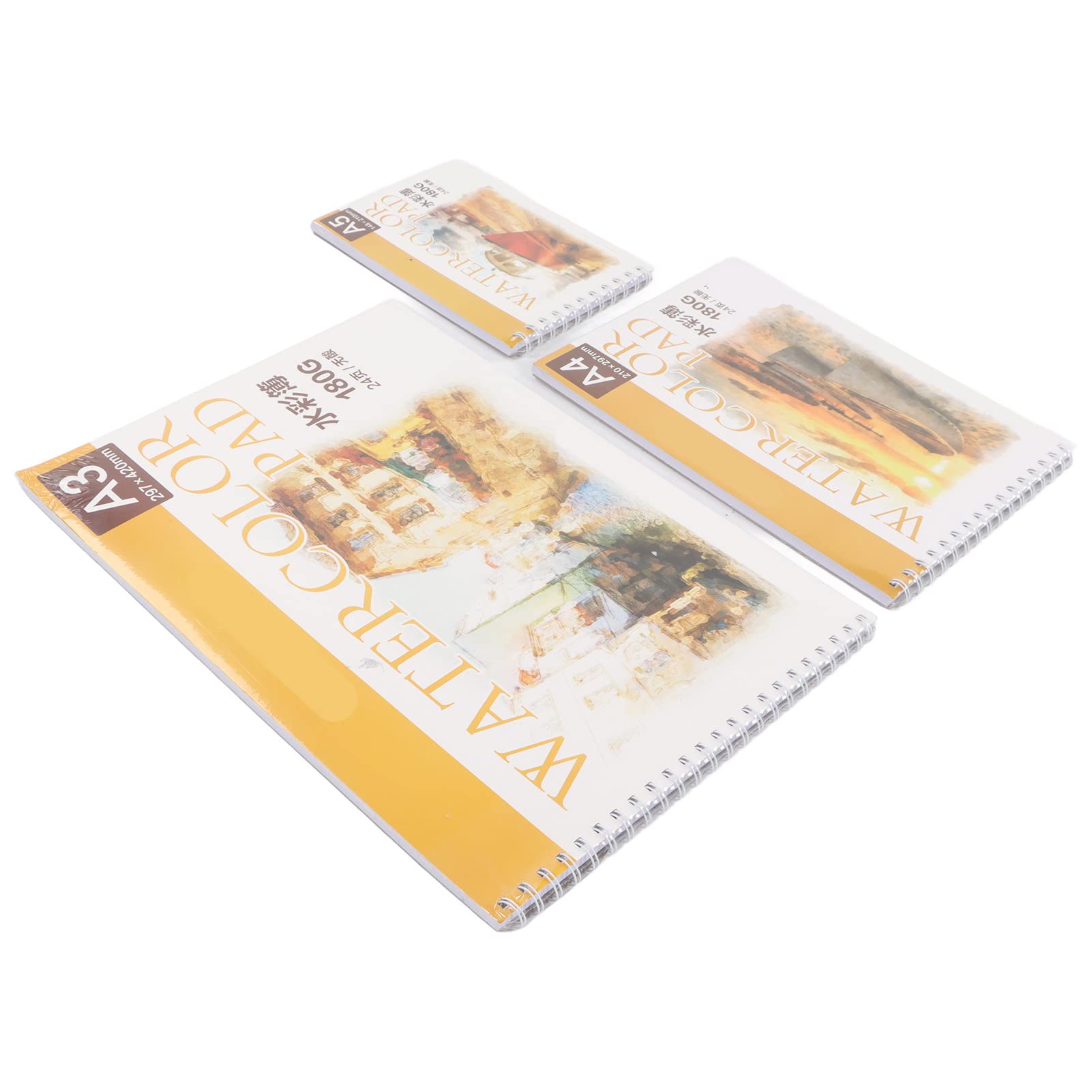 3 szt. Profesjonalne podkładki akwarelowe papier bezkwasowy 24 strony 180g gruby papier akwarelowy książka do szkicowania malowanie A3 A4 A5 rozmiary