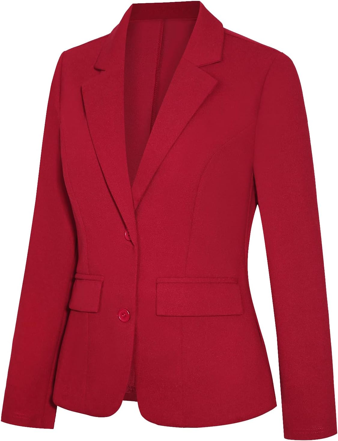 Blazers for Women Long Sleeve Notch Lapel Button Front Blazer Casual Work Office Suit Jackets with Pockets - Image 2