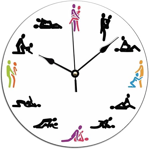 Reloj de pared de regalo para el día de San Valentín, sexo moderno, 12 posiciones, hacer el amor, relojes de pared de PVC de 10 x 10 pulgadas, reloj