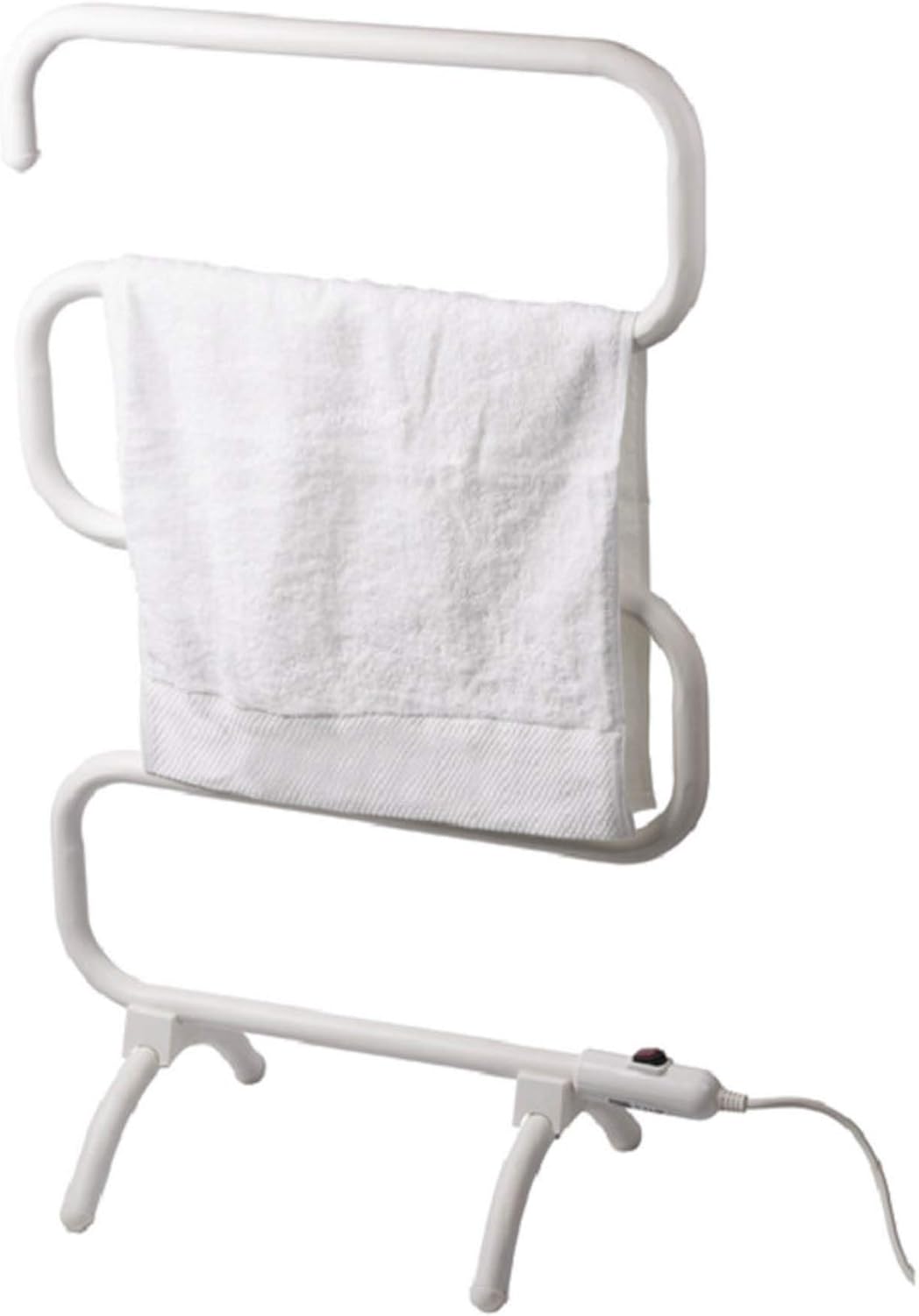 Freestanding and Wall Mounted Towel Warmer 5-Bar S-Type Electric Heater Drying Rack Towel Hanger for Home Hotel Bathroom, White