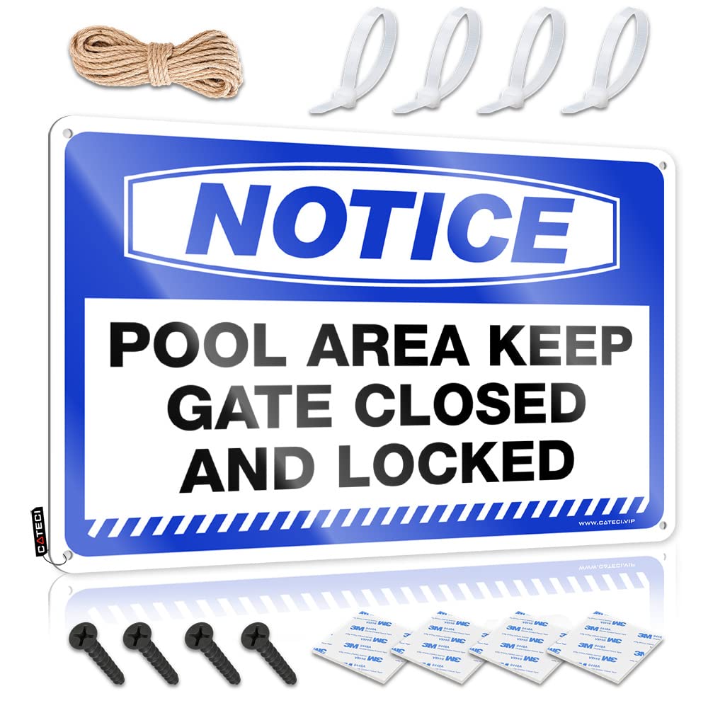 IBWNBBUSN Tin Metal Bar Signs Notice Pool Area Keep Gate Closed And Locked Tin Sign Home Bar Decor Tin Sign Funny(30X40CM)