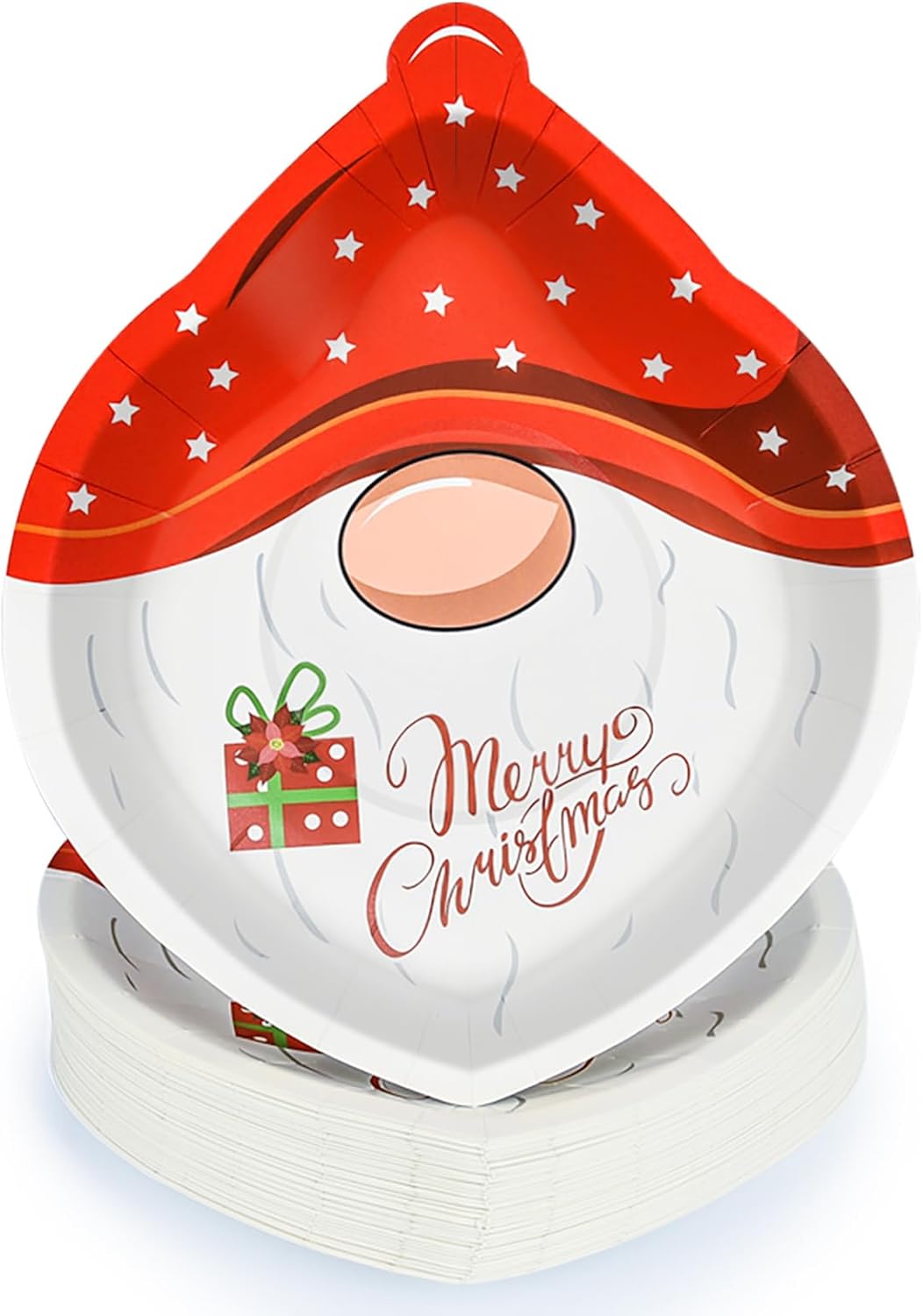 EPHYO 100 Count Christmas Paper Plates Gnome Disposable