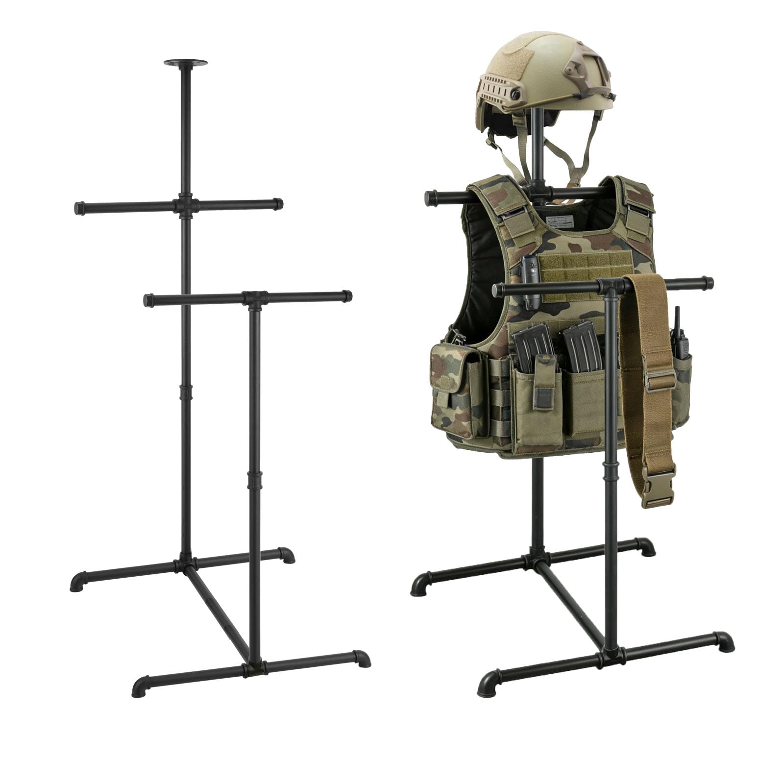 Body Armor Ständer – robuster Stahlständer für taktische Weste, Helm, Gürtel, Display und Aufbewahrung, taktischer Westenaufhänger für Polizei und Dienstausrüstung (48,3 x 35,6 x 104,1 cm)