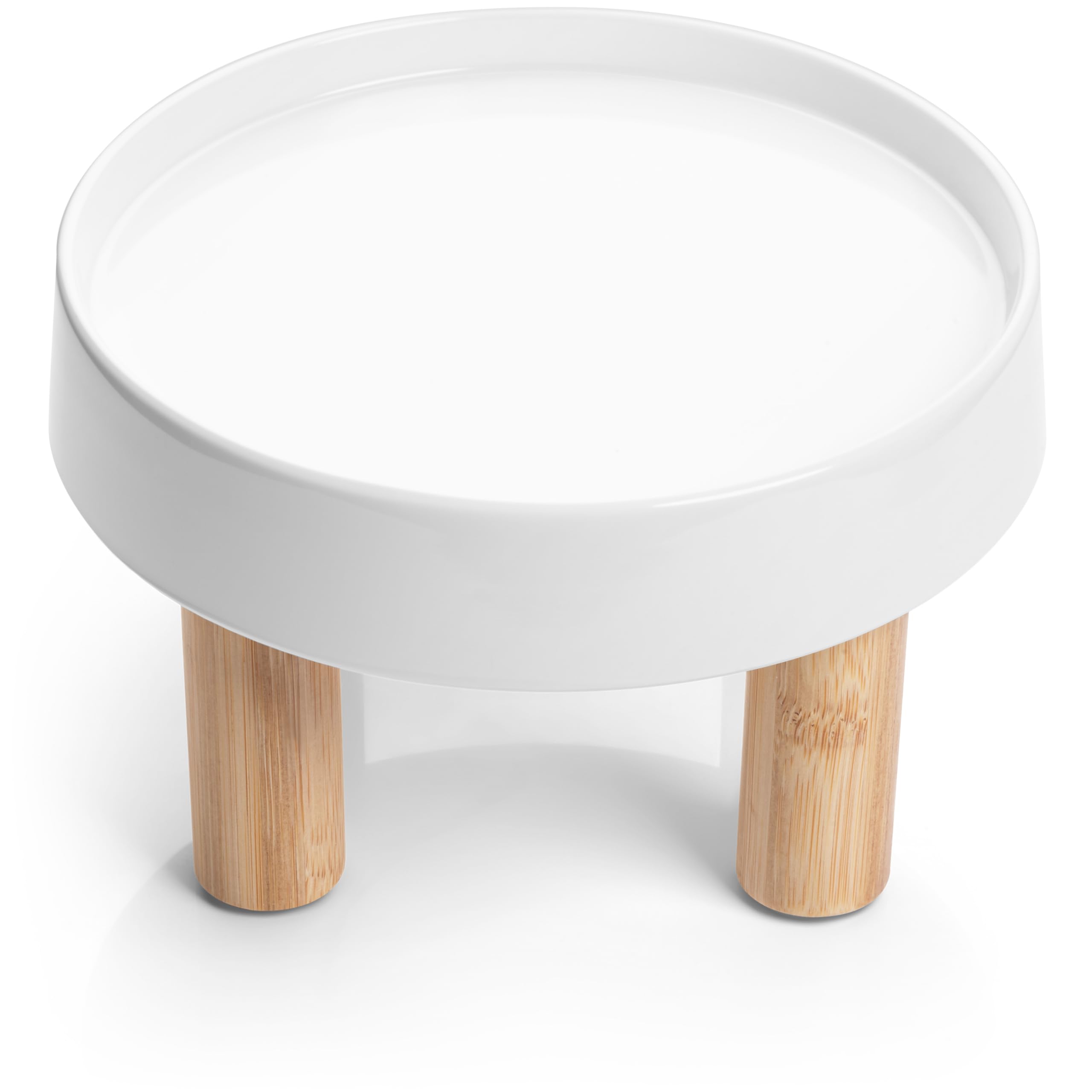 CatGuru Food Table for Cat Bowls, Elevated Feeding Station for Cat Food Bowl, Raised Stand for Food and Water Bowls, Pet Feeder for Indoor Cats, Stress Free Stand for Pet Dishes (Marshmallow, High)