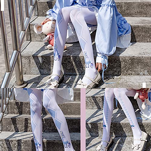 White Pantyhose Fairy for Cat Girls Pattern Tights Stocking3