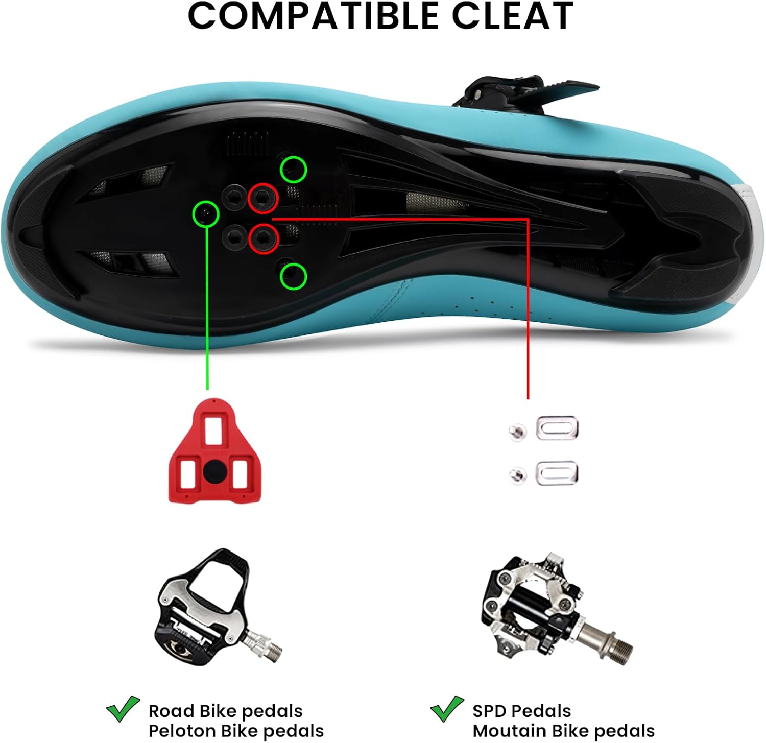 Cycling Shoes for Men Women Compatible with Peloton Bike, Indoor Spin Shoes with Pre-Installed Delta Cleats, Comfortable & Safe Unisex Outdoor Road Cycling Shoes - Image 3