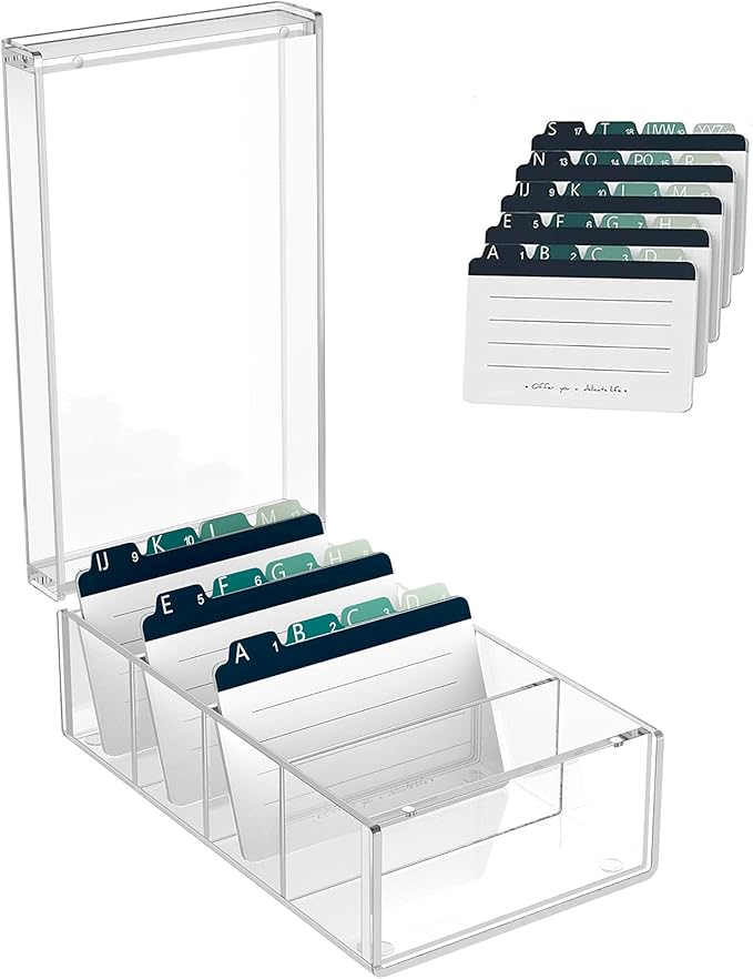 MaxGear Index Card Holder, 3 x 5 inch Acrylic Index Card